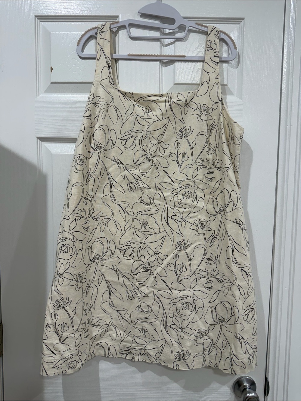 a new day Cream Dress with Black Floral Sketch Print